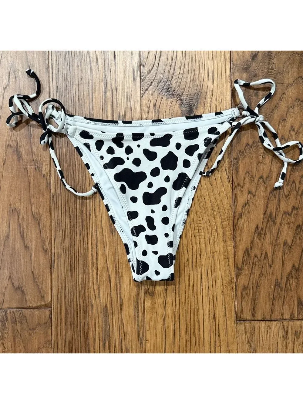 L.A. Hearts by Pacsun black and white cow print string bikini size S